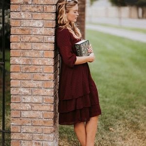 ((SOLD)) Burgundy Selena Dress